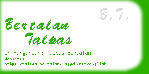 bertalan talpas business card